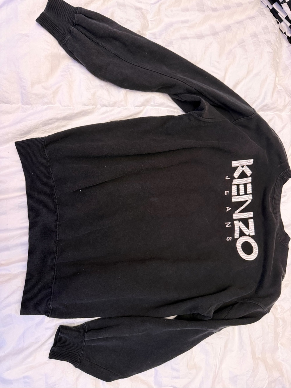 Kenzo Black Crewneck Sweatshirt with White Logo